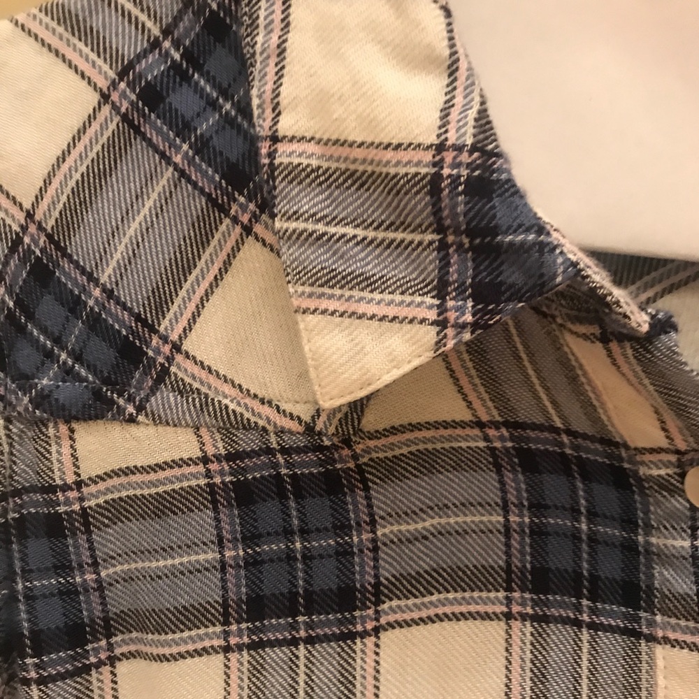 Long button up plaid tank
